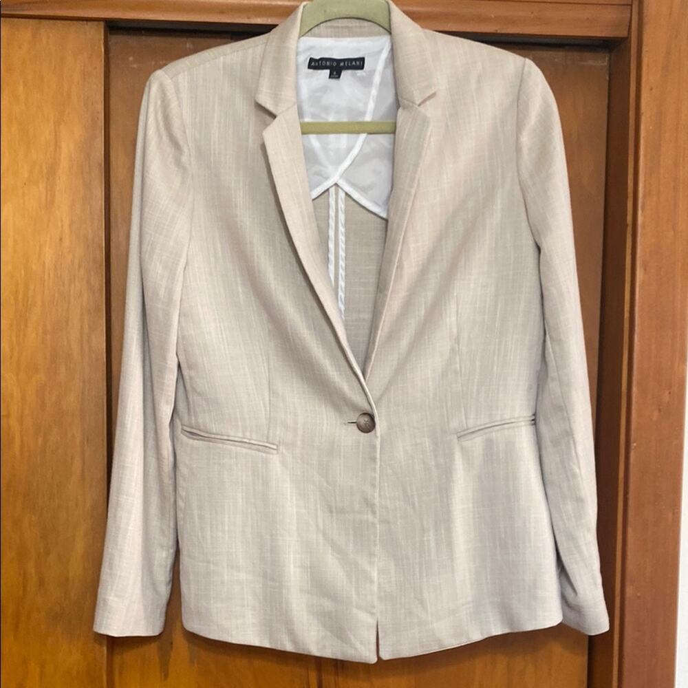 ANTONIO MELANI Tan Blazer with Tailored Fit and Notched Lapels